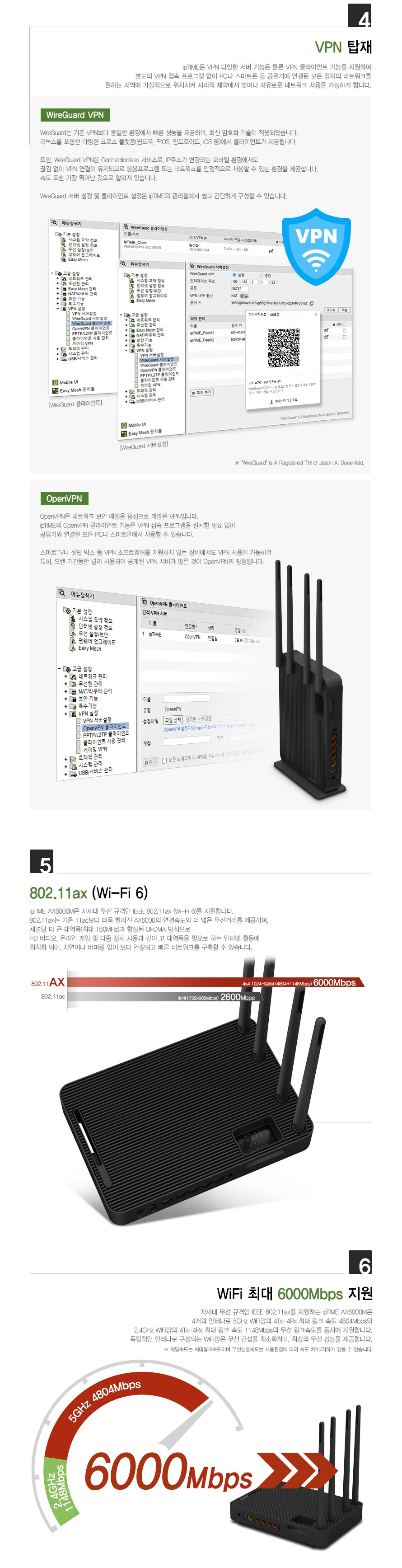 EFM ipTIME AX6000M 유무선공유기 상품 설명 이미지