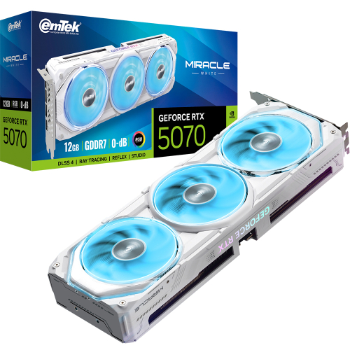 이엠텍 지포스 RTX 5070 MIRACLE WHITE D7 12GB 확대 이미지